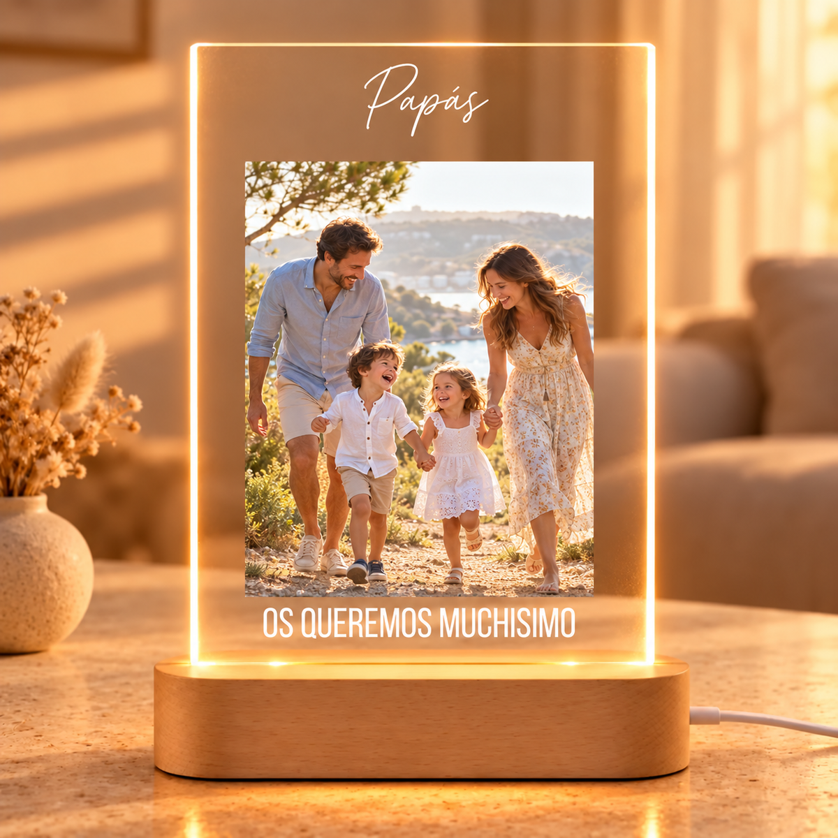 Personalized Lamp with Photo and Text