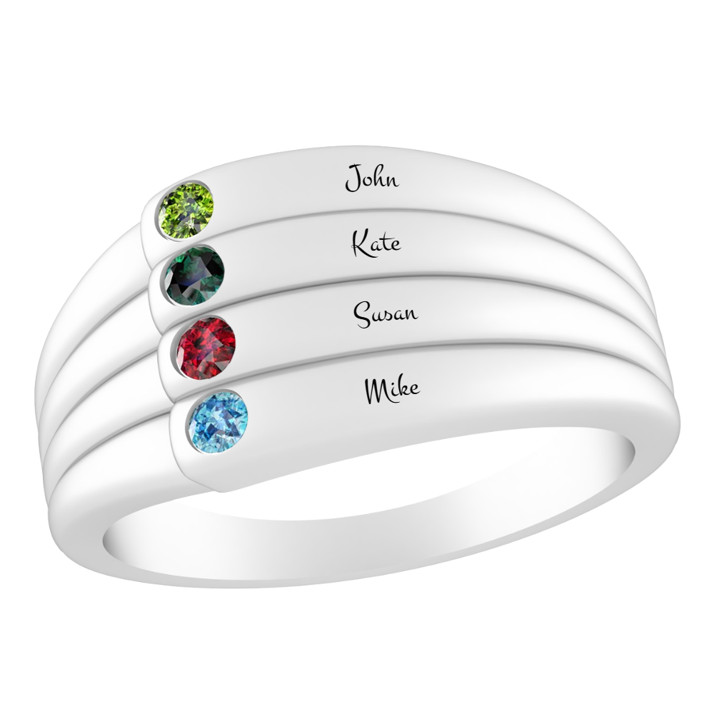 Family Ring with Birth Stones Product Personalizer