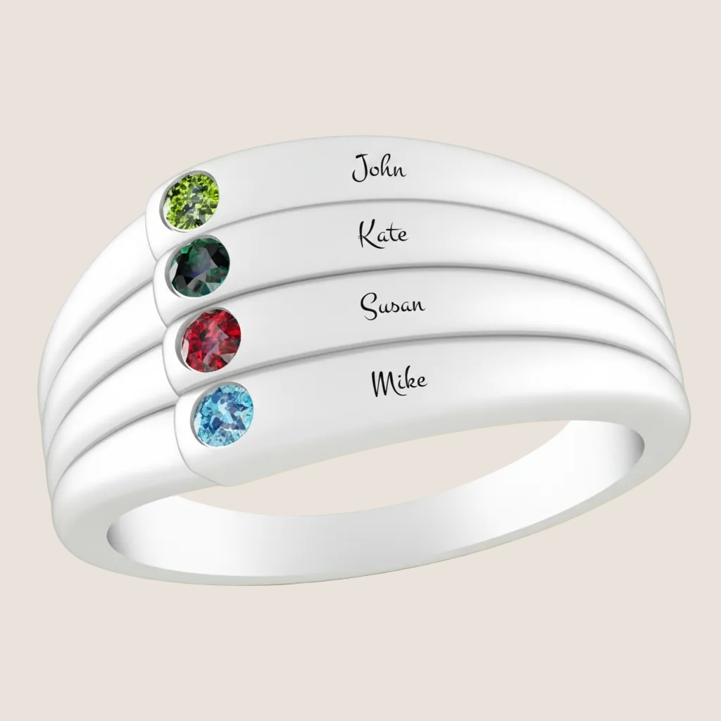 Family Ring with Birth Stones Product Personalizer