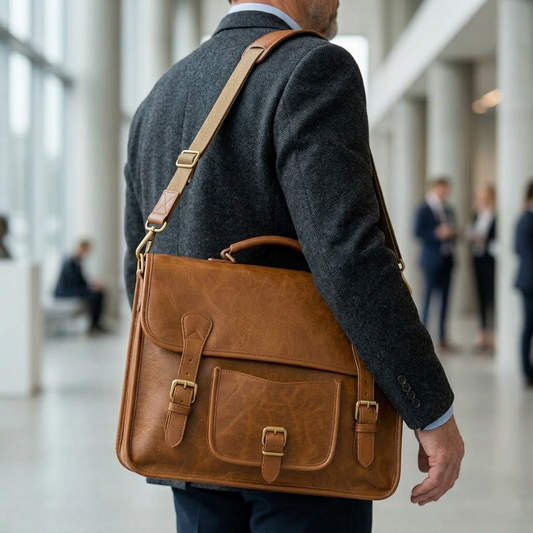 Engraveable Leather Laptop Bag