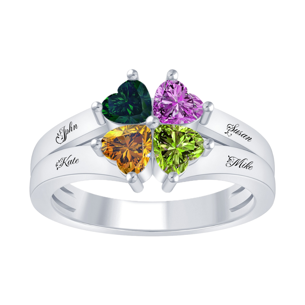 Heart Shaped Family Birth Ring Product Personalizer