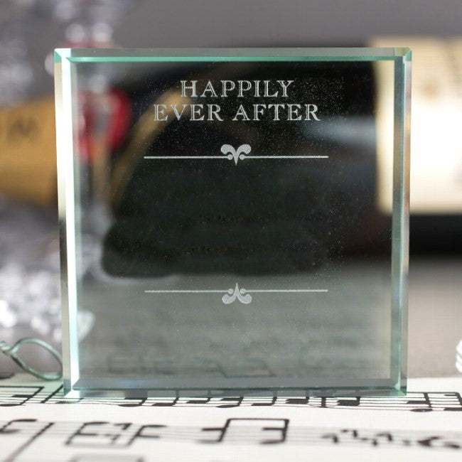 Personalized Glass Token - Happily Ever After