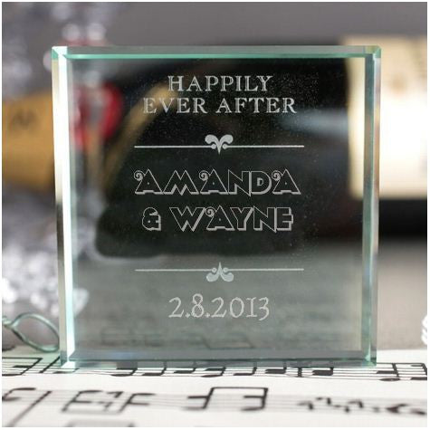 Personalized Glass Token - Happily Ever After